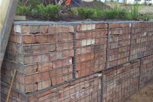 BRICK FILLED GABIONS CHELTENHAM GLOUCESTERSHIRE